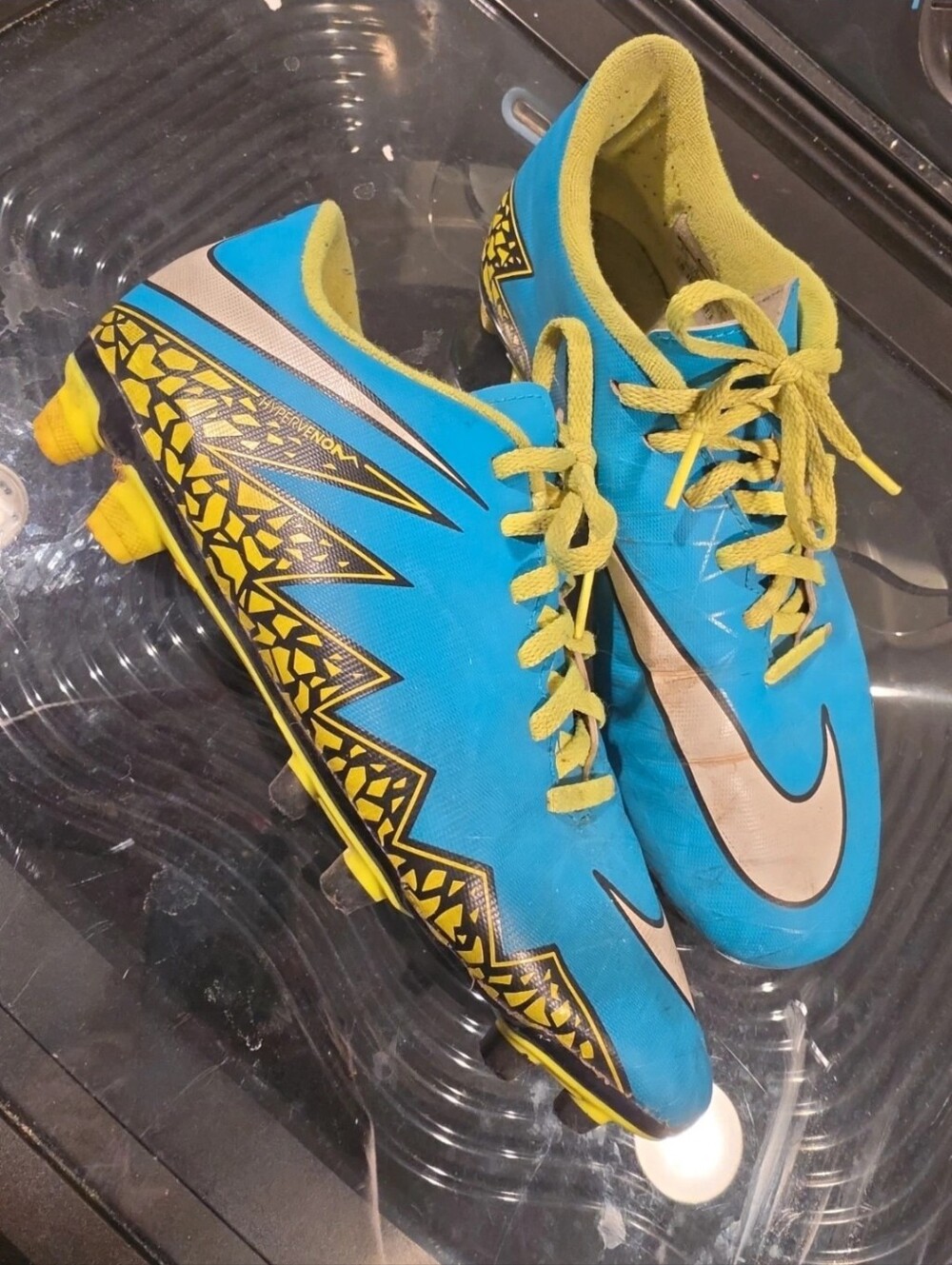 Vintage Nike Hypervenom Soccer Cleats Blue/Yellow US 8.5